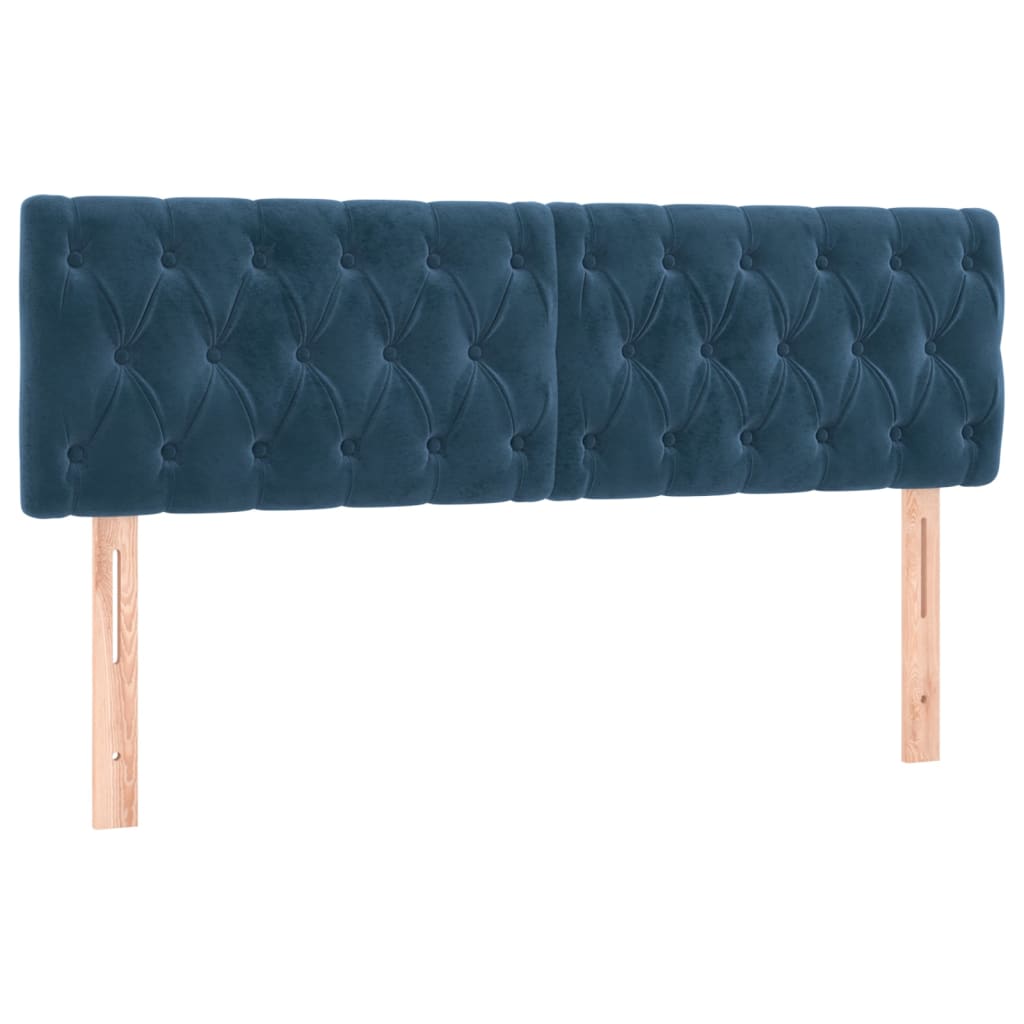 Hoofdborden 2 st 72x7x78/88 cm fluweel donkerblauw