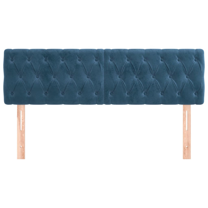 Hoofdborden 2 st 72x7x78/88 cm fluweel donkerblauw