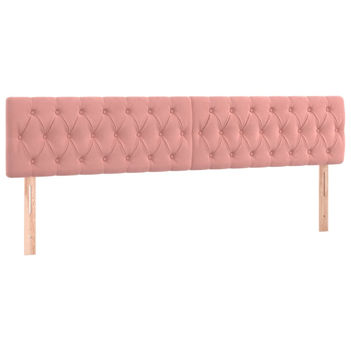 Hoofdborden 2 st 100x7x78/88 cm fluweel roze