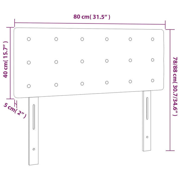 Hoofdbord 80x5x78/88 cm stof lichtgrijs