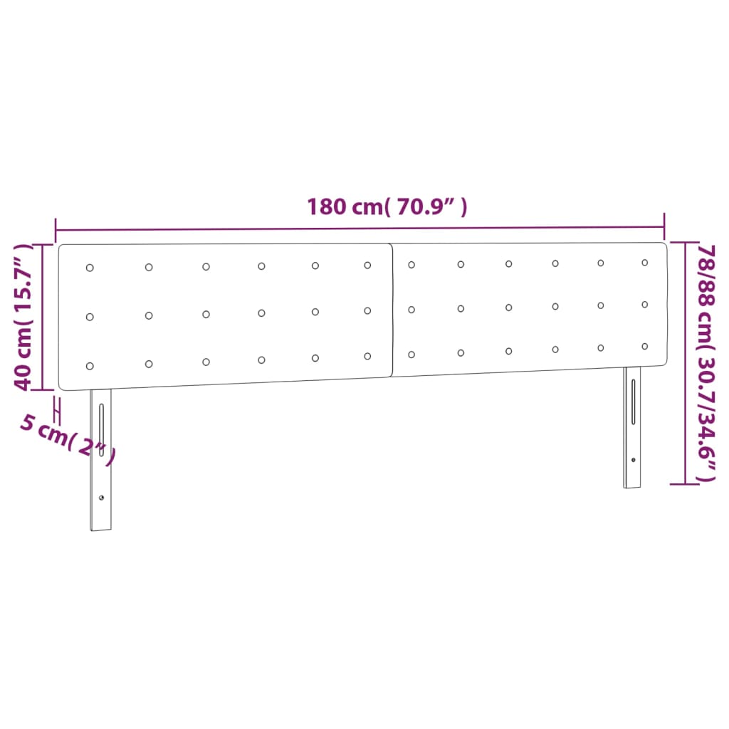 Hoofdborden 2 st 90x5x78/88 cm kunstleer wit