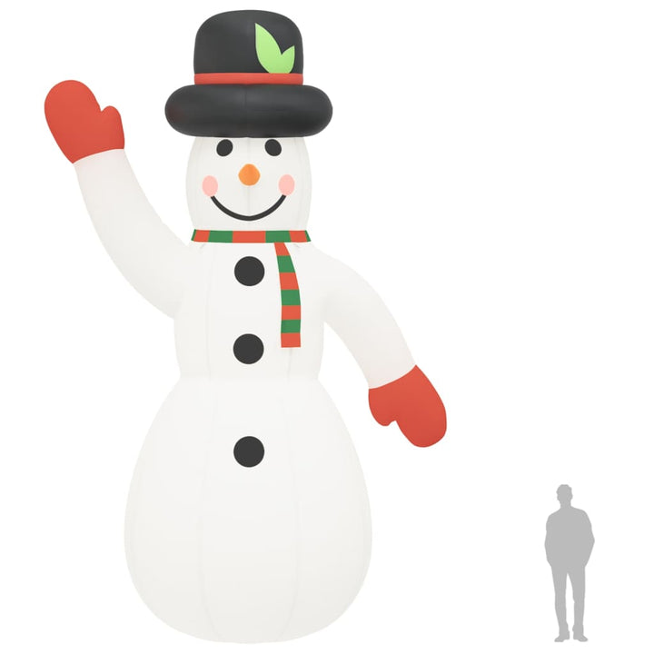 Sneeuwpop opblaasbaar met LED's 805 cm