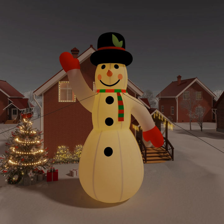 Sneeuwpop opblaasbaar met LED's 805 cm