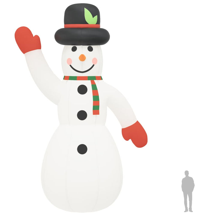 Sneeuwpop opblaasbaar met LED's 1000 cm