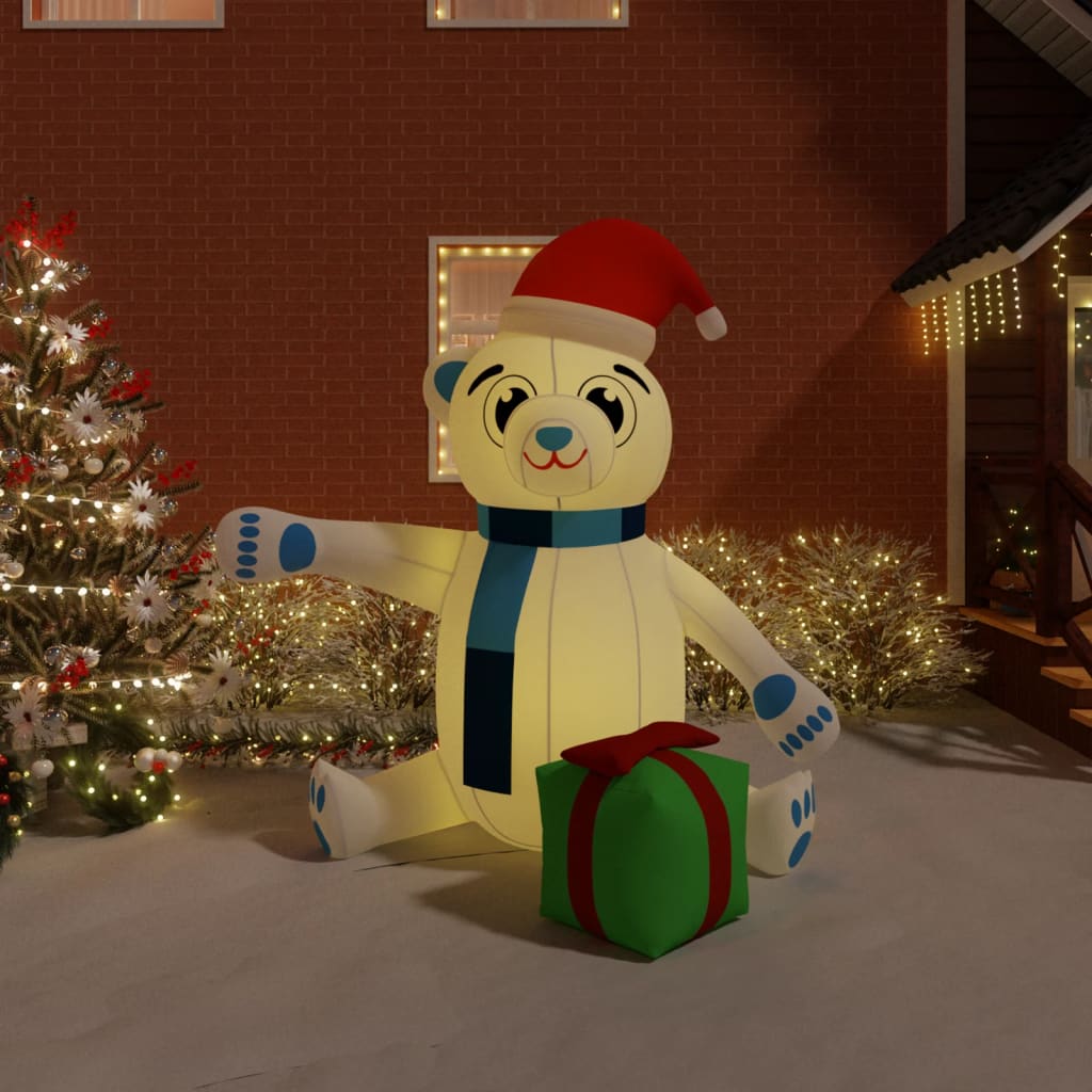 Kerstbeer met LED's opblaasbaar 240 cm