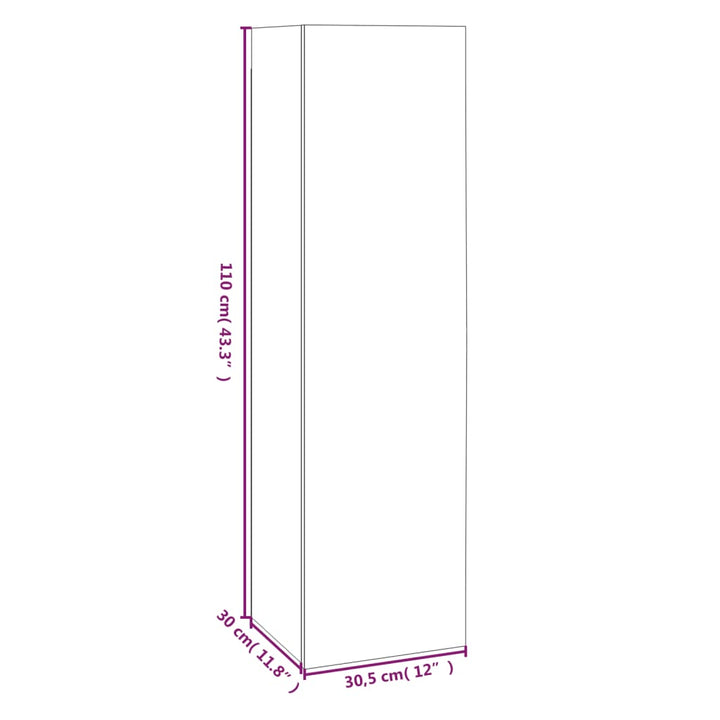 Tv-meubelen 4 st 30,5x30x110 cm bewerkt hout grijs sonoma eiken