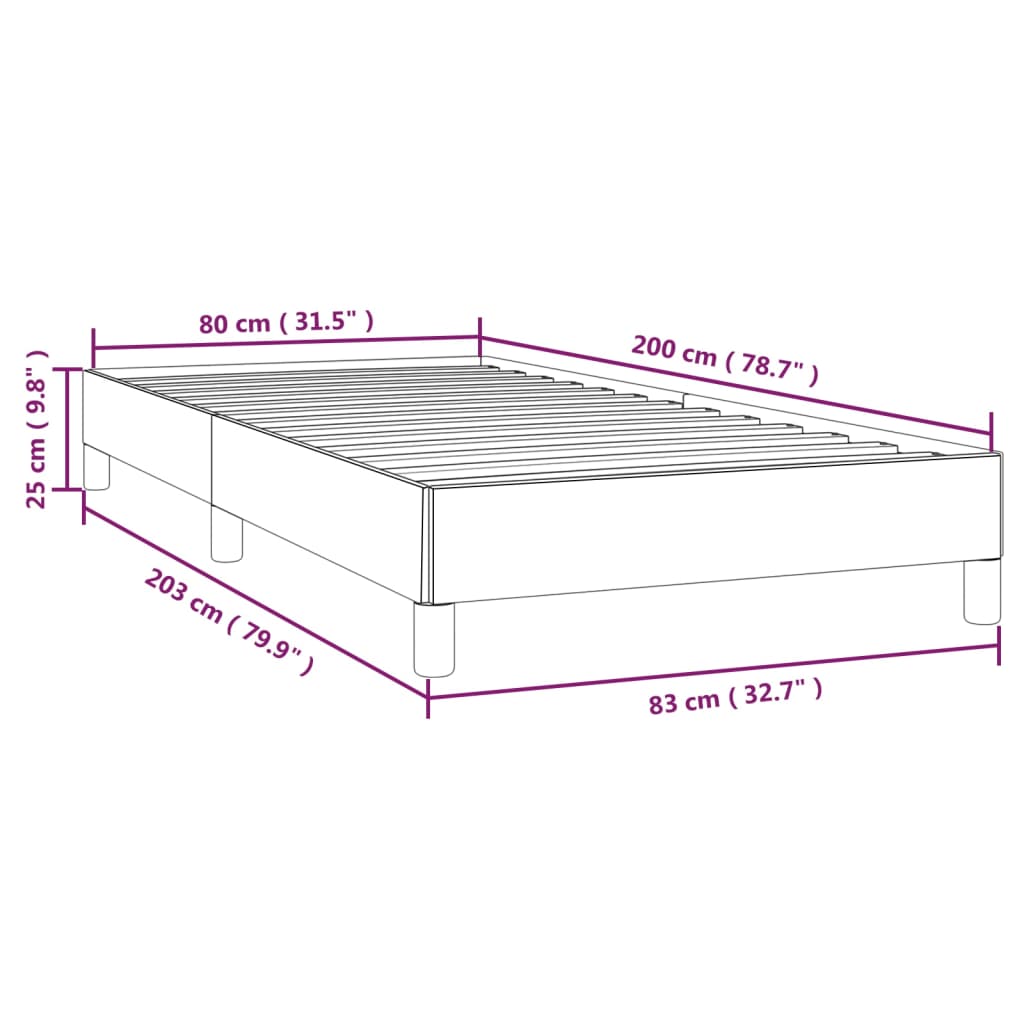 Bedframe stof taupe 80x200 cm