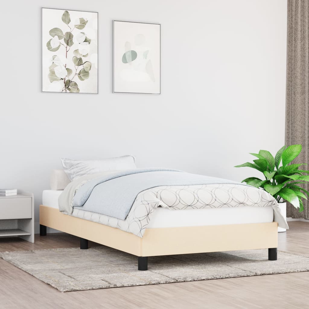 Bedframe stof crème 80x200 cm