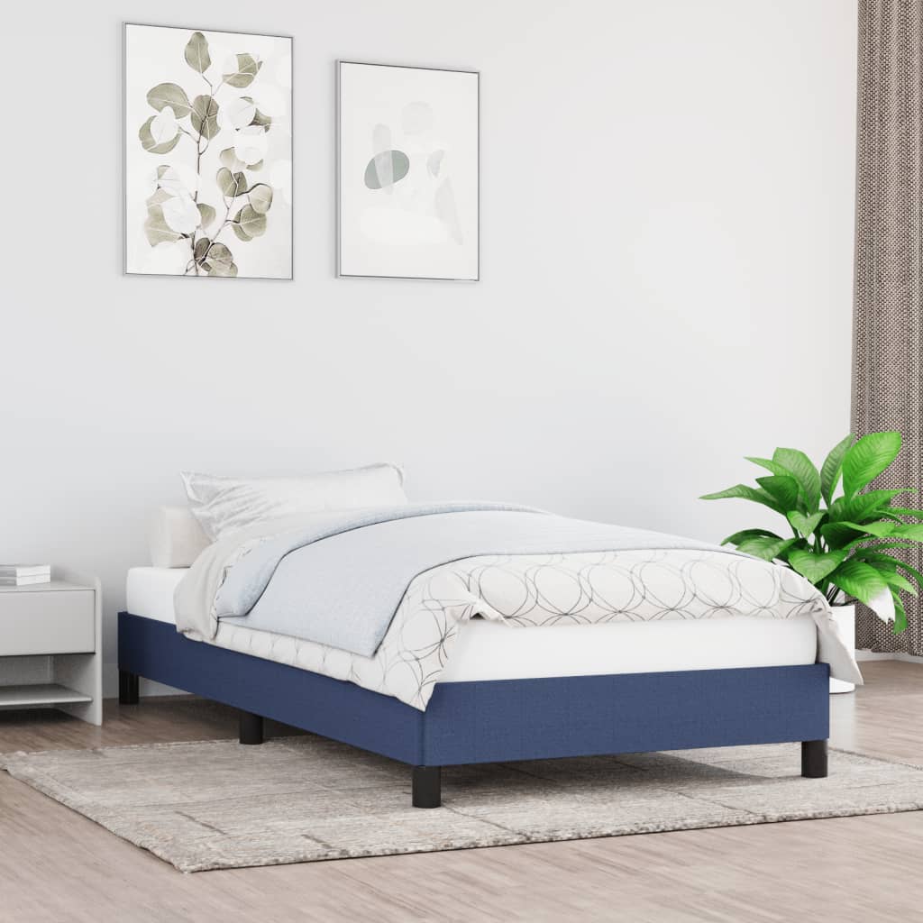 Bedframe stof blauw 80x200 cm