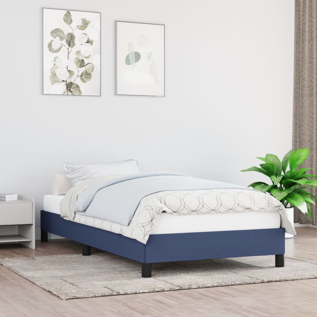 Bedframe stof blauw 90x190 cm