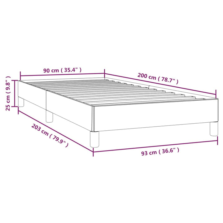 Bedframe stof zwart 90x200 cm