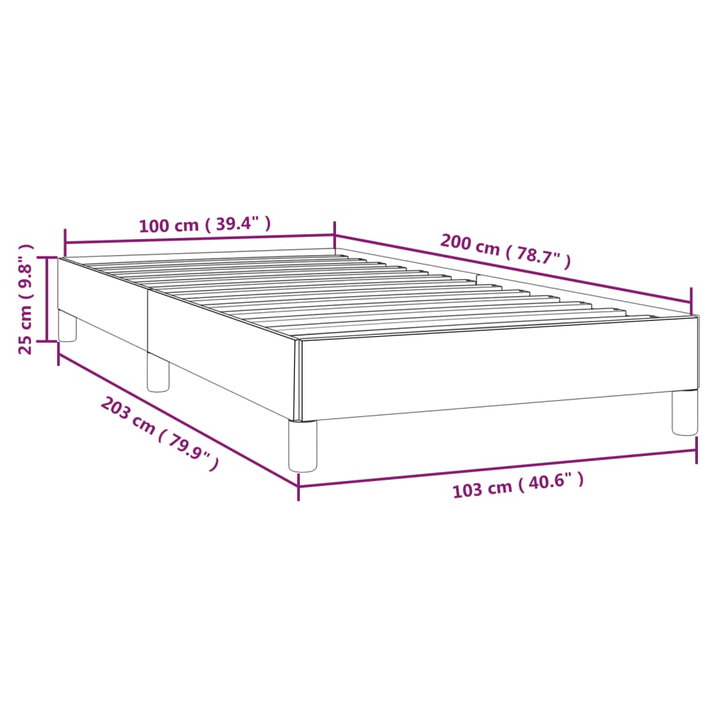 Bedframe stof lichtgrijs 100x200 cm