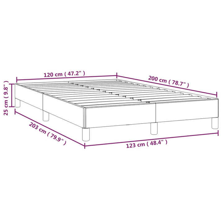 Bedframe stof blauw 120x200 cm