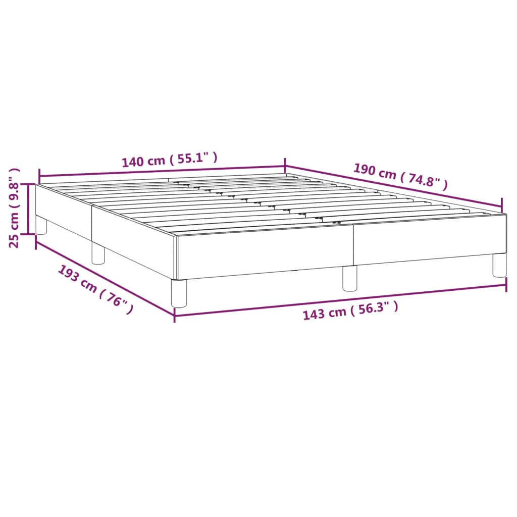 Bedframe stof lichtgrijs 140x190 cm