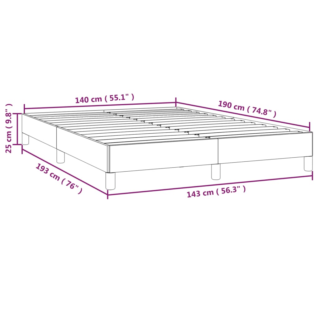 Bedframe stof donkergrijs 140x190 cm