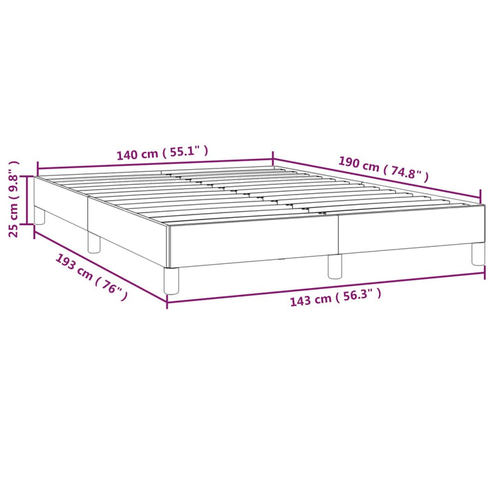 Bedframe stof zwart 140x190 cm