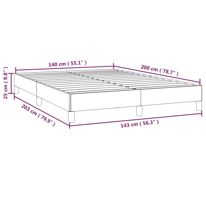 Bedframe stof blauw 140x200 cm