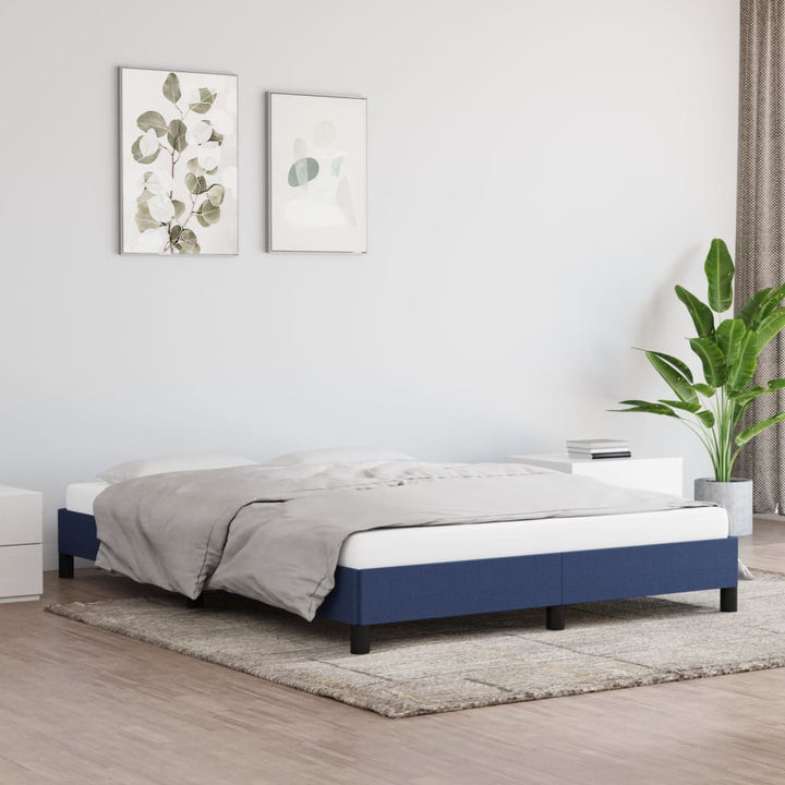 Bedframe stof blauw 140x200 cm