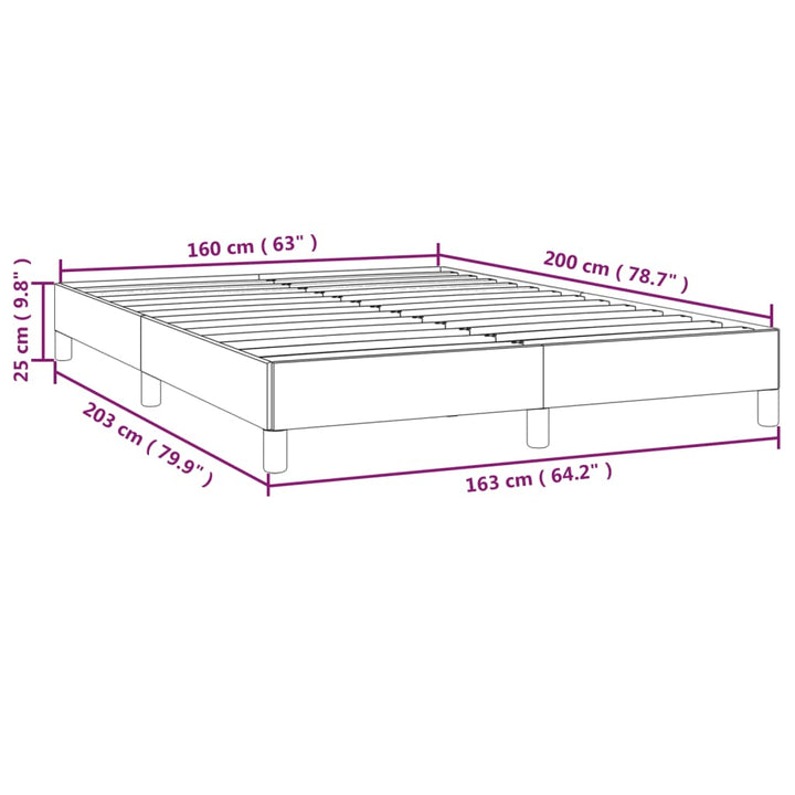 Bedframe stof blauw 160x200 cm