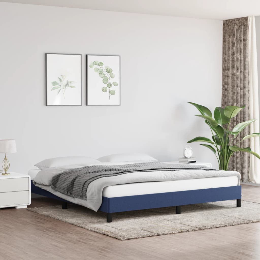 Bedframe stof blauw 160x200 cm