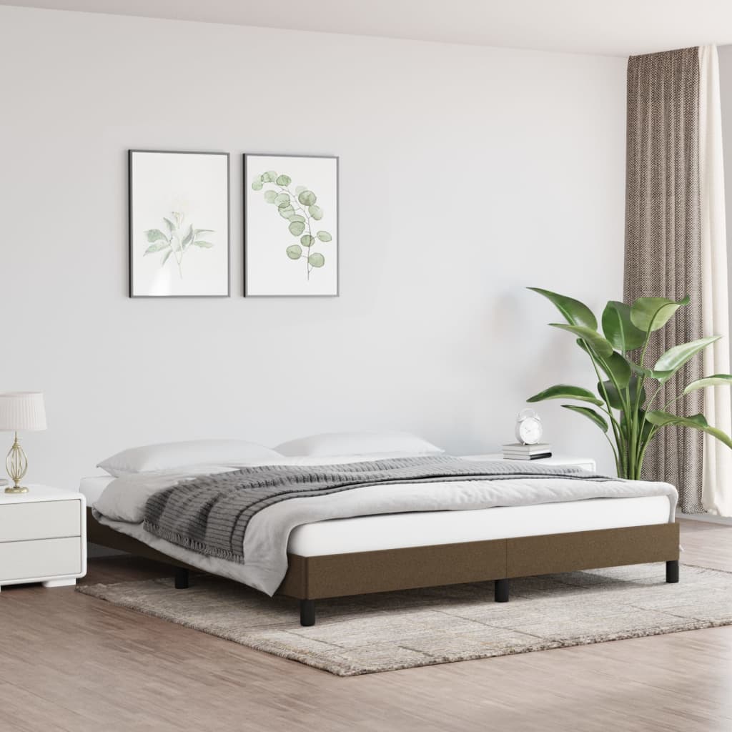 Bedframe stof donkerbruin 180x200 cm