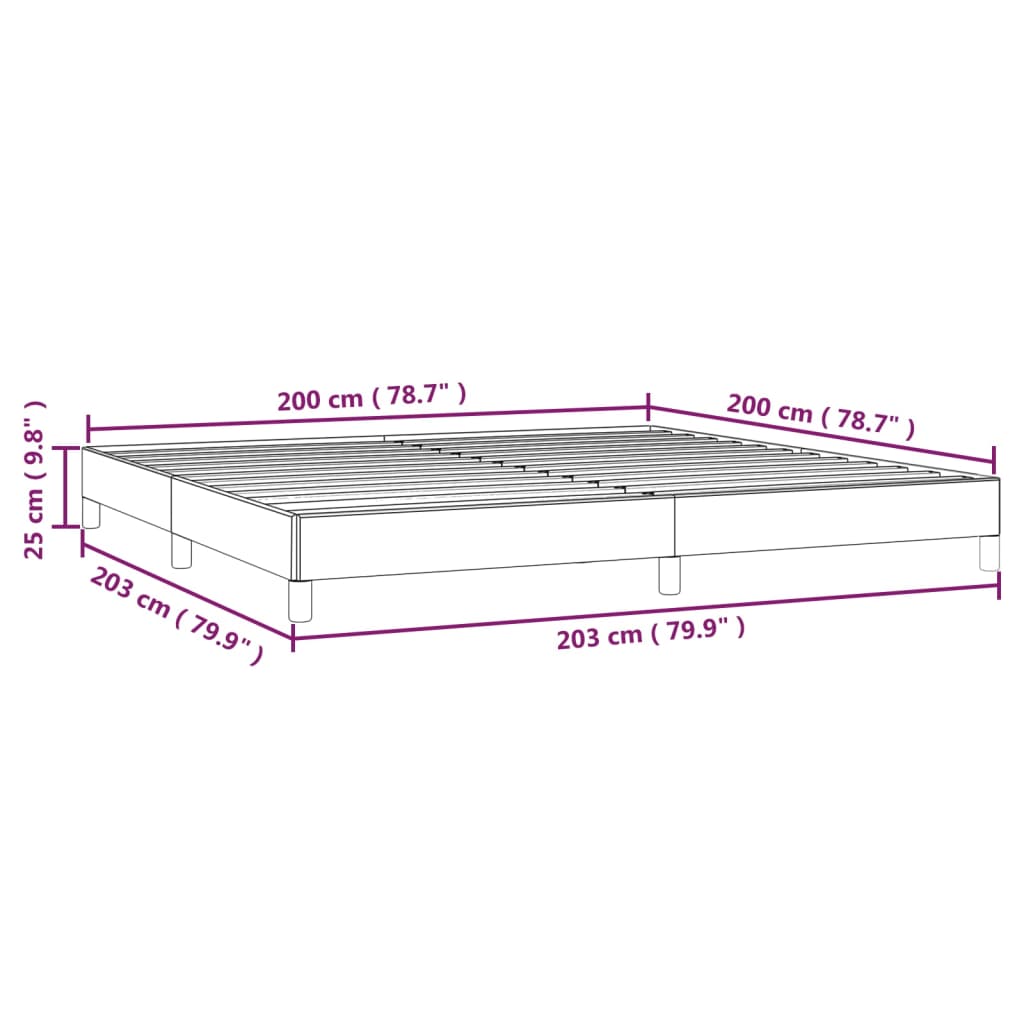 Bedframe stof taupe 200x200 cm