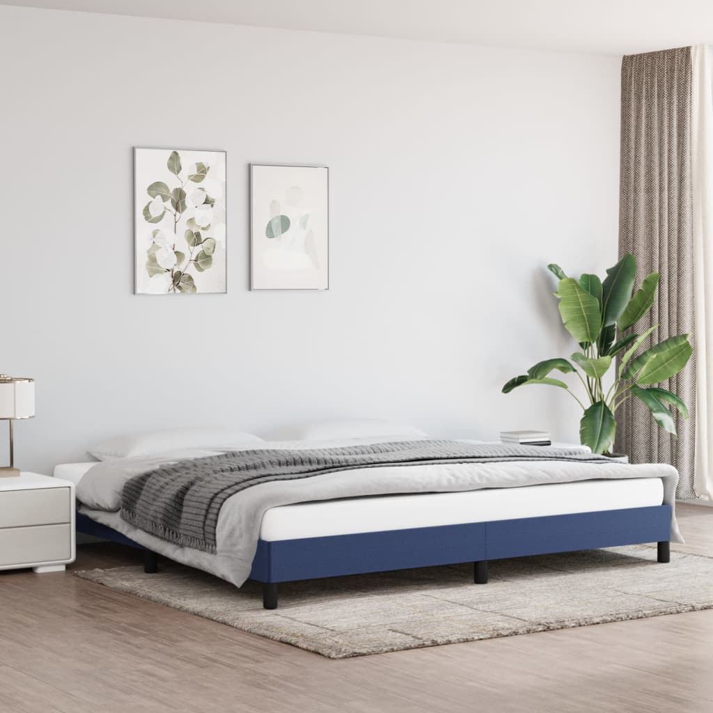 Bedframe stof blauw 200x200 cm