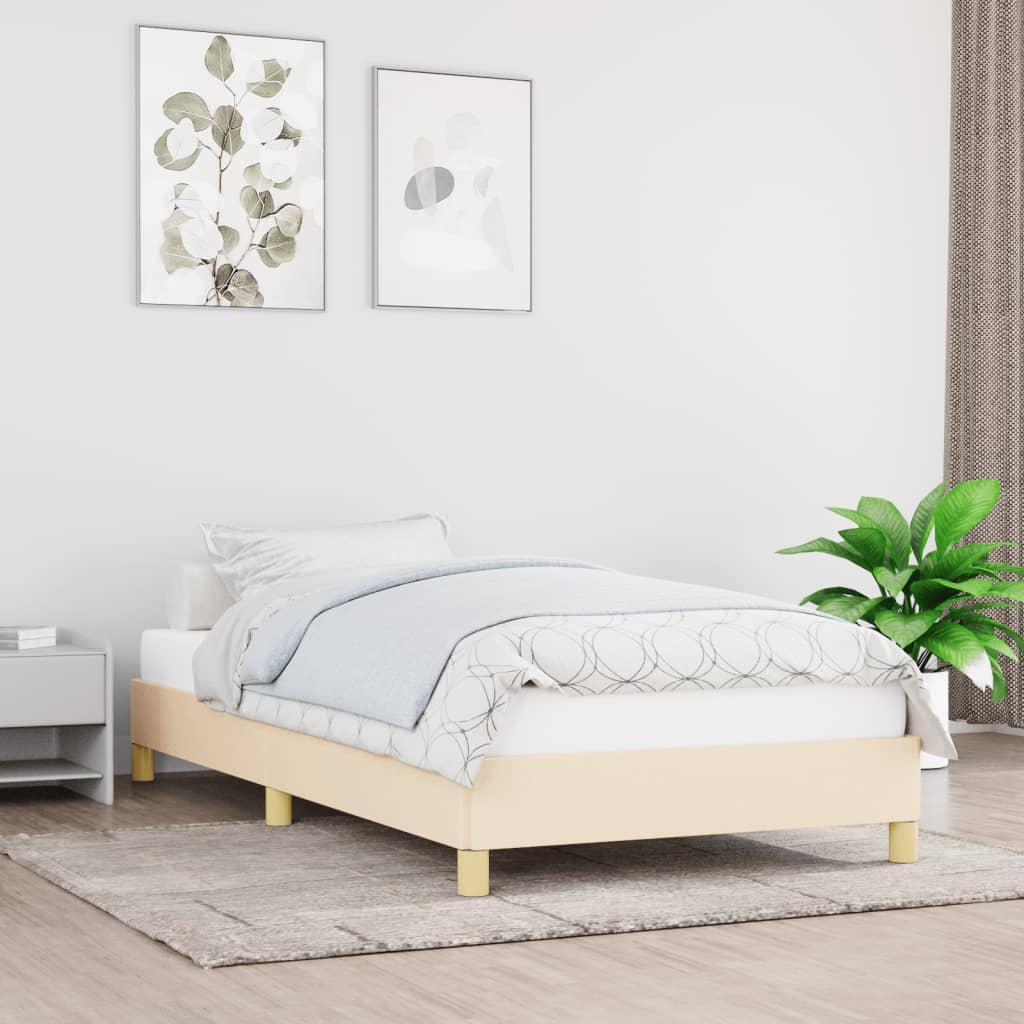 Bedframe stof crème 80x200 cm