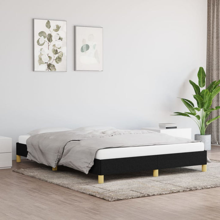 Bedframe stof zwart 140x190 cm