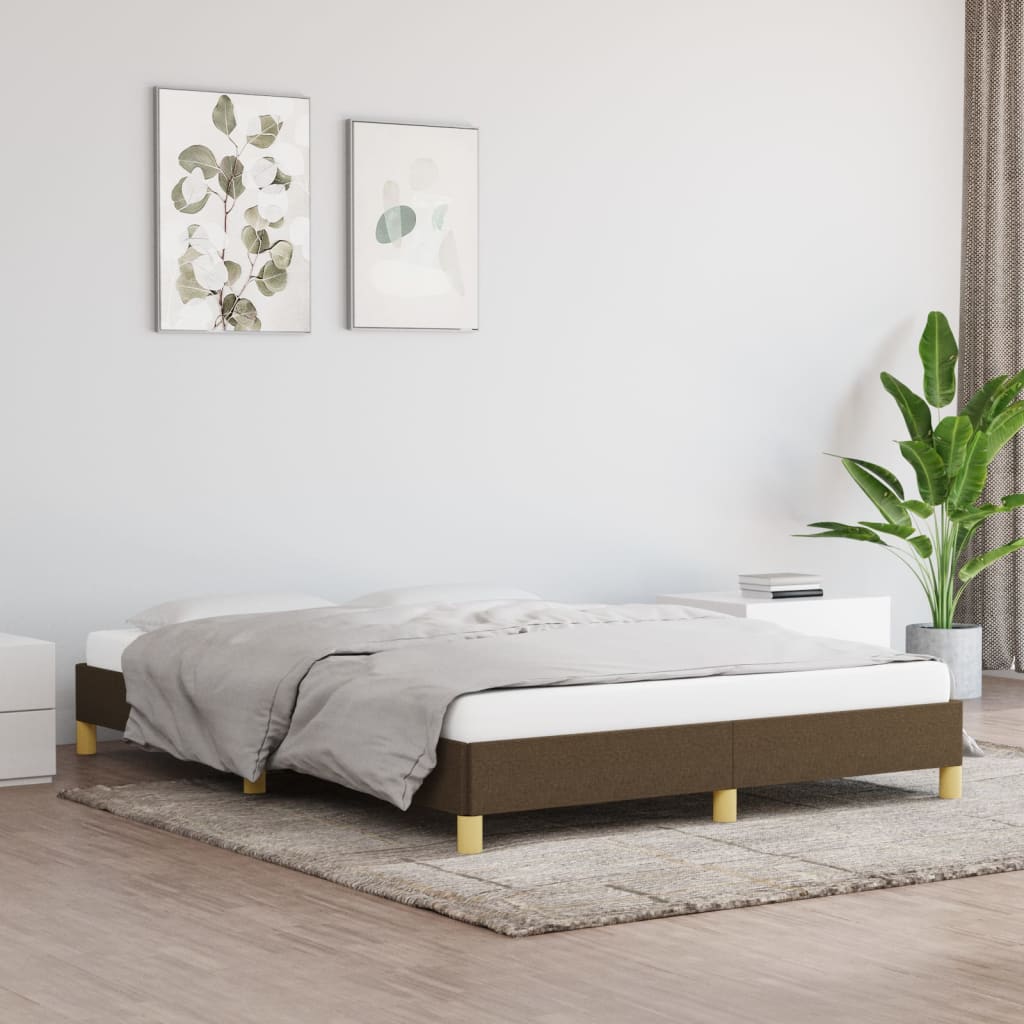 Bedframe stof donkerbruin 140x190 cm