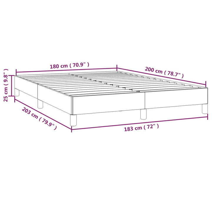 Bedframe stof lichtgrijs 180x200 cm