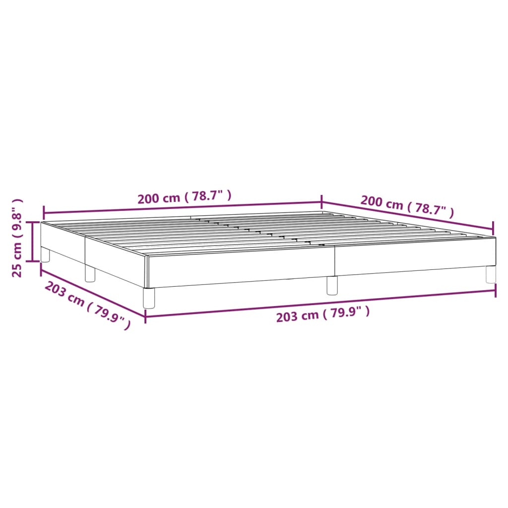 Bedframe stof lichtgrijs 200x200 cm