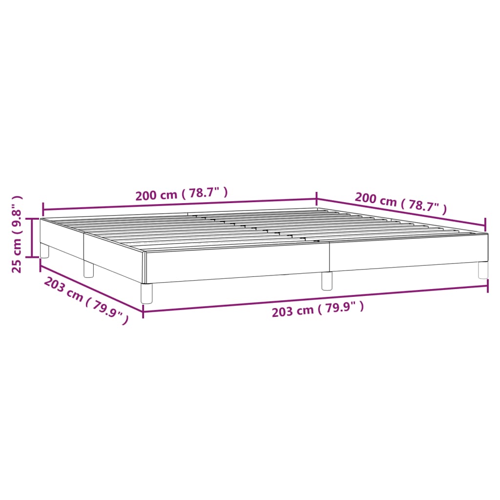 Bedframe stof blauw 200x200 cm