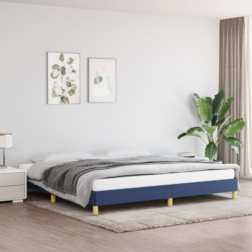 Bedframe stof blauw 200x200 cm