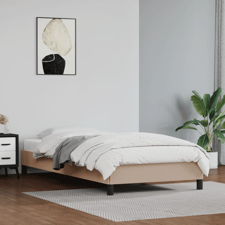 Bedframe kunstleer cappuccinokleurig 90x200 cm