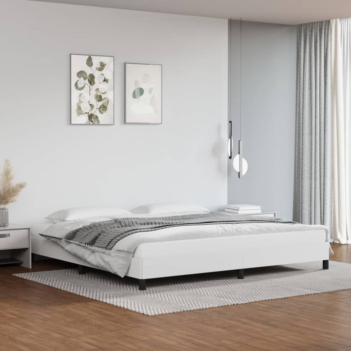 Bedframe kunstleer wit 200x200 cm