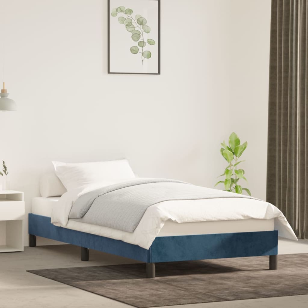 Bedframe fluweel donkerblauw 80x200 cm