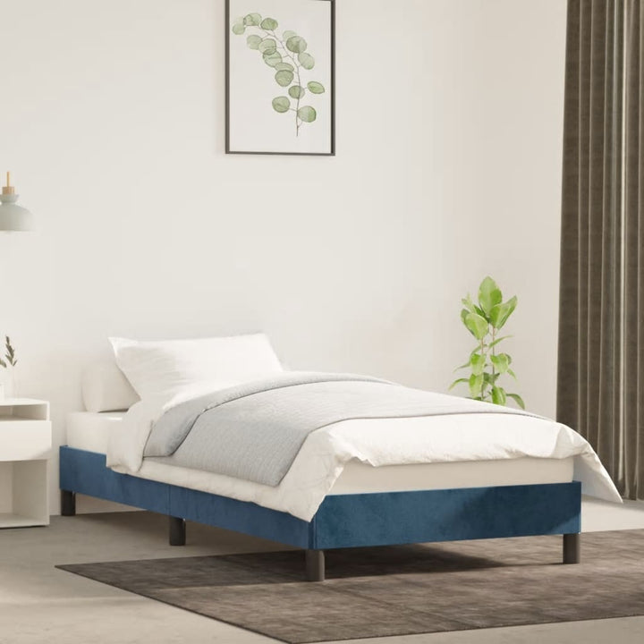 Bedframe fluweel donkerblauw 100x200 cm