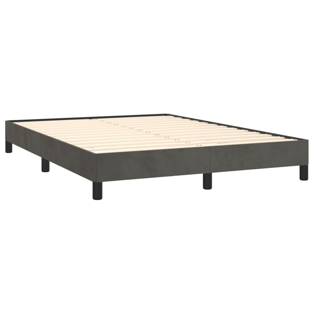 Bedframe fluweel donkergrijs 140x200 cm