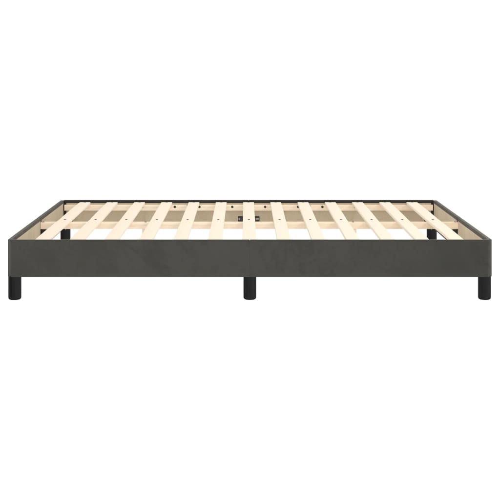 Bedframe fluweel donkergrijs 140x200 cm