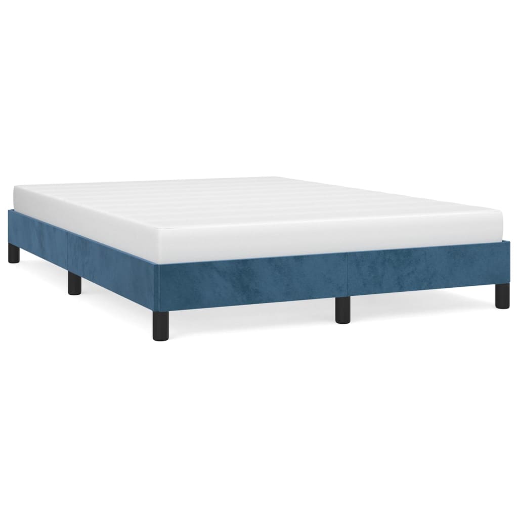 Bedframe fluweel donkerblauw 140x200 cm