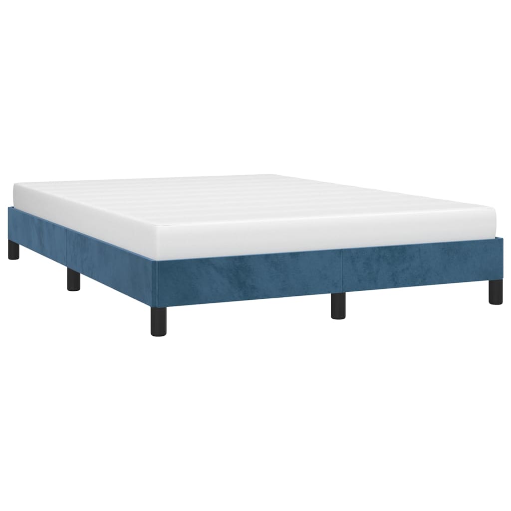 Bedframe fluweel donkerblauw 140x200 cm