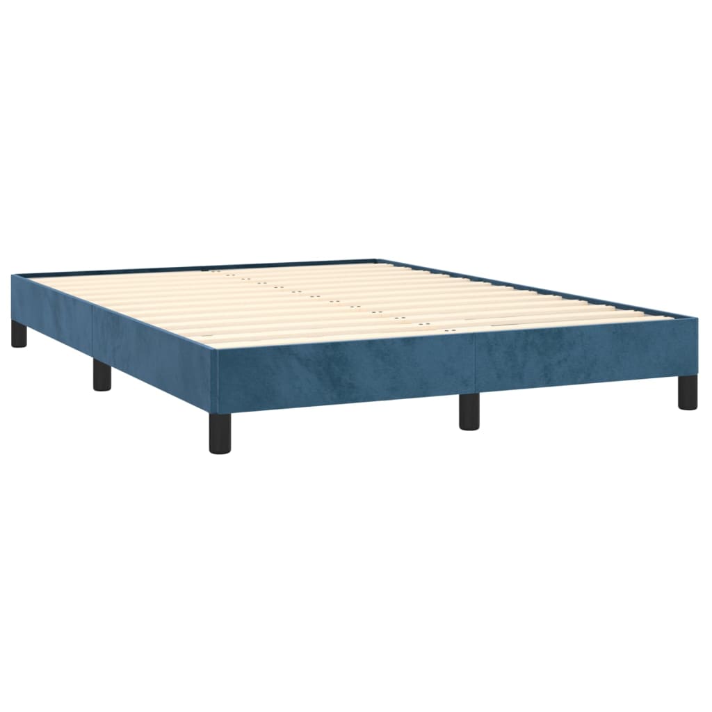 Bedframe fluweel donkerblauw 140x200 cm