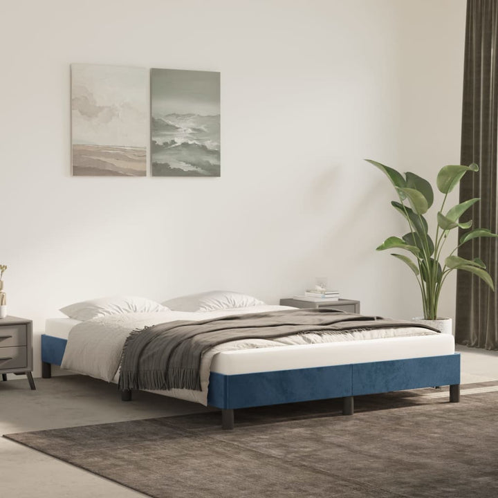 Bedframe fluweel donkerblauw 140x200 cm