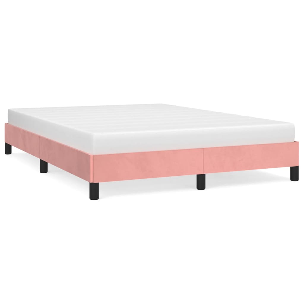 Bedframe fluweel roze 140x200 cm