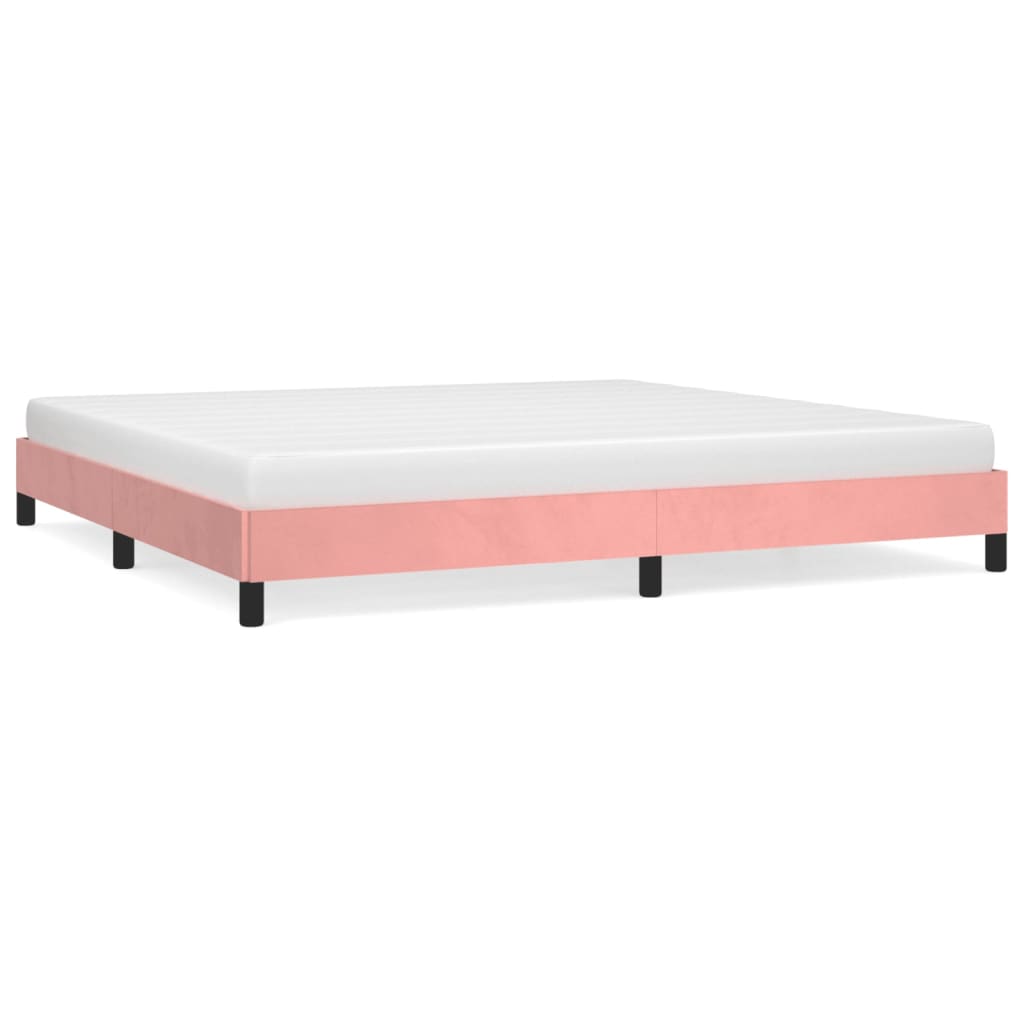 Bedframe fluweel roze 200x200 cm