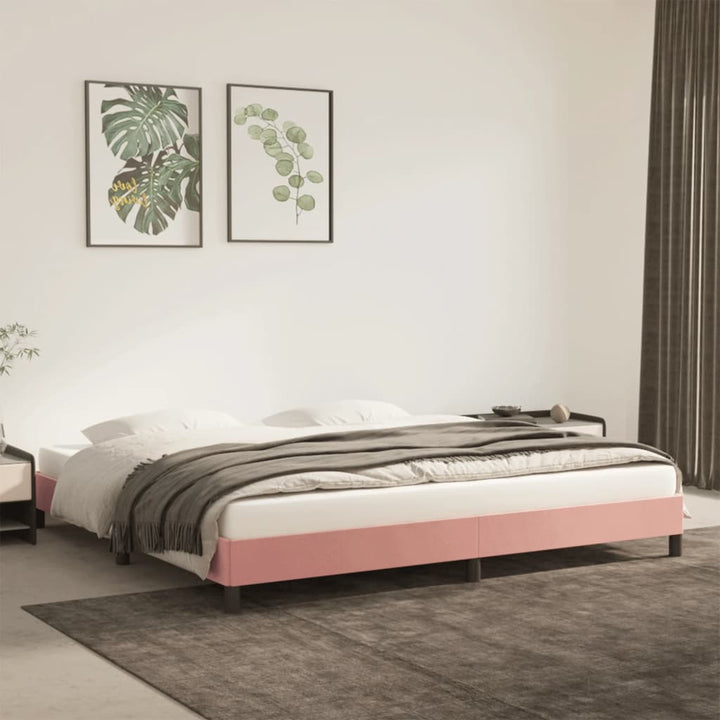 Bedframe fluweel roze 200x200 cm