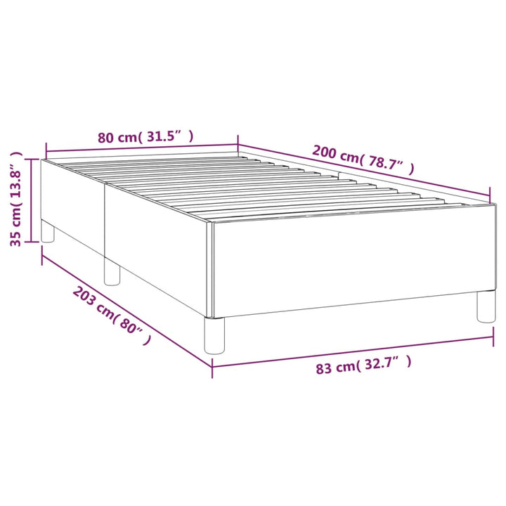 Bedframe stof lichtgrijs 80x200 cm