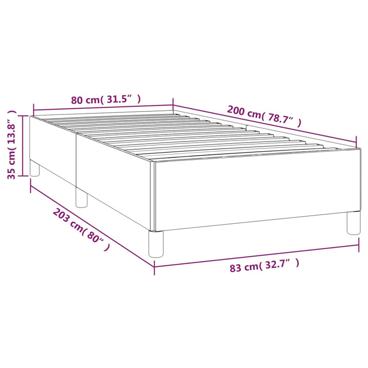 Bedframe stof zwart 80x200 cm