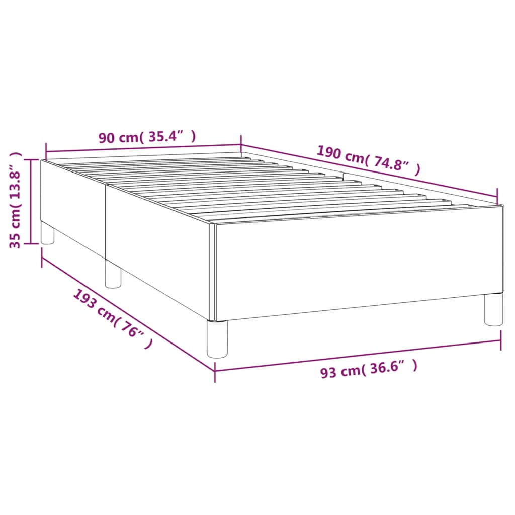 Bedframe stof taupe 90x190 cm